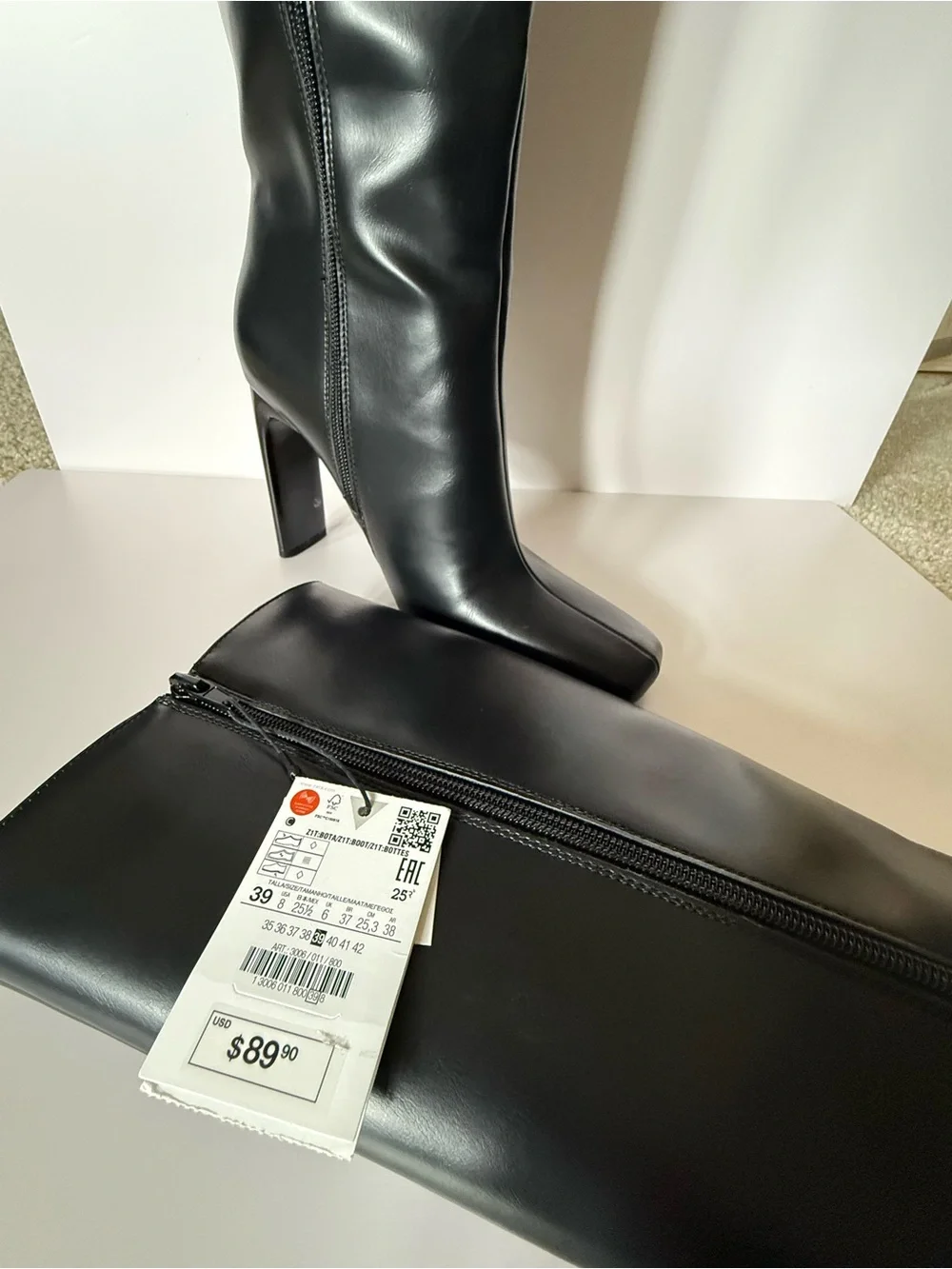 Zara Black Over-the-Knee Stiletto Boots